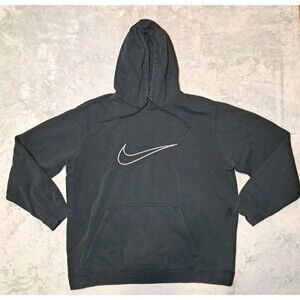 Vtg Nike Swoosh Faded Distress Hoodie 2XL Track Travis Scott Hip Hop Grunge 90s